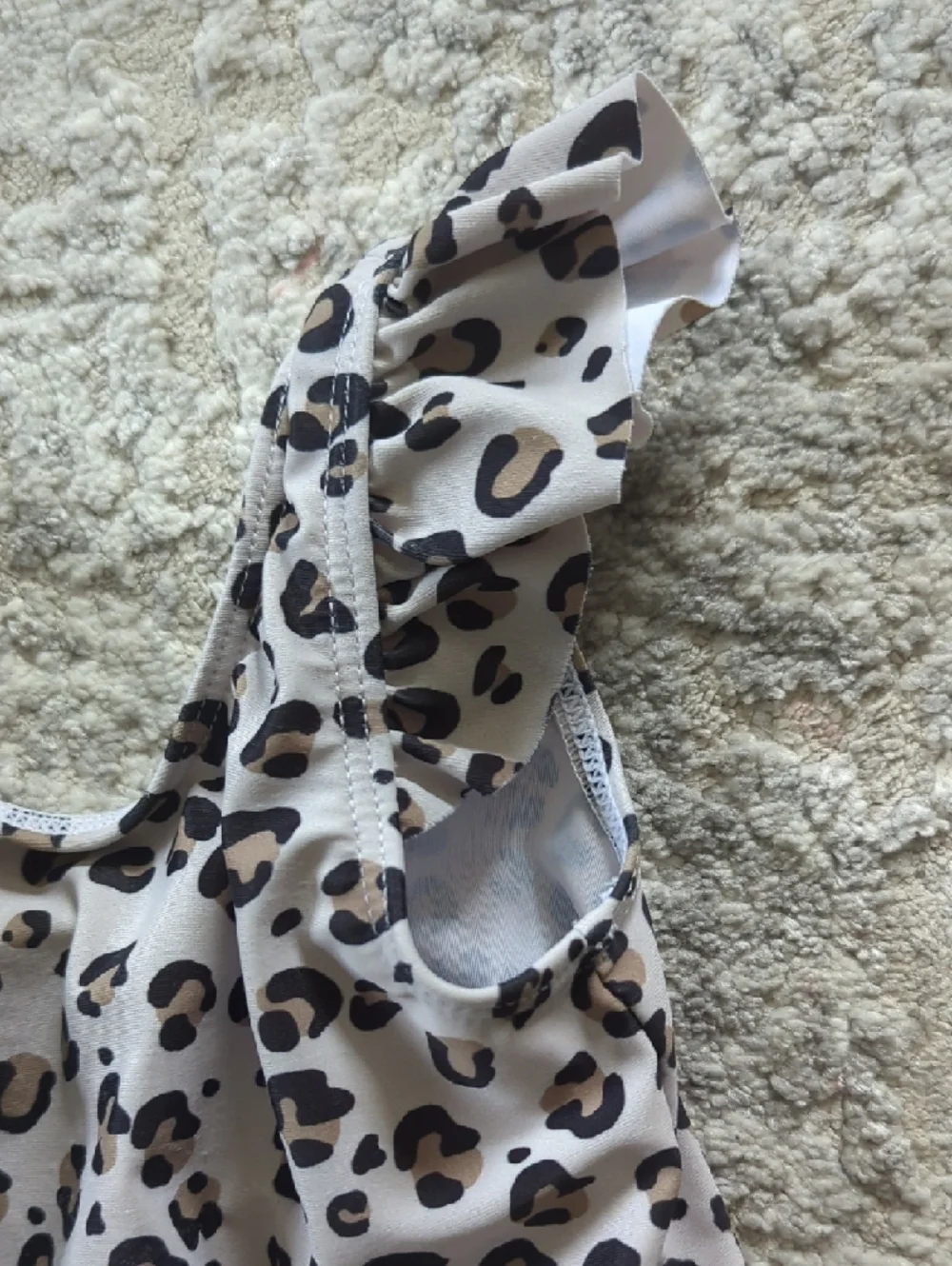Shein Leopard Ruffle One-Piece Swimsuit Size 18 Months